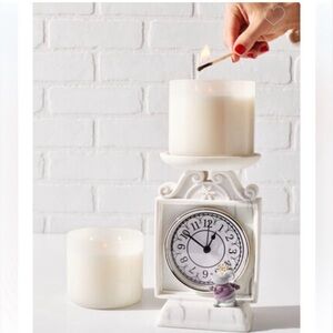 Bath & Body Works Mouse Prince Mantel Clock & 3-Wick Candle Holder NWT